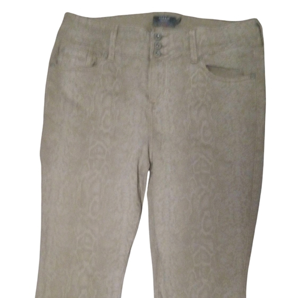 Torrid Taupe Soft Python Animal Print 3 Button High Rise Jeans Size 16 R - Picture 4 of 10